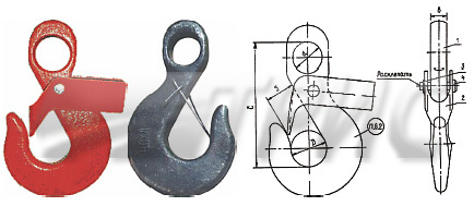 Крюк чалочный типов К1 по ГОСТ 25573-82 (изображение)
